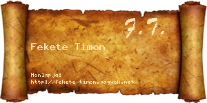 Fekete Timon névjegykártya