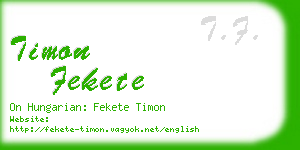 timon fekete business card